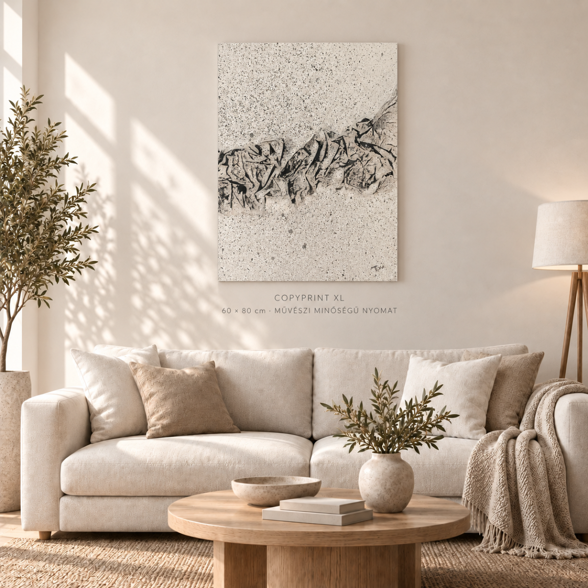 Copyprint XL művészi nyomat enteriőrben – szemből