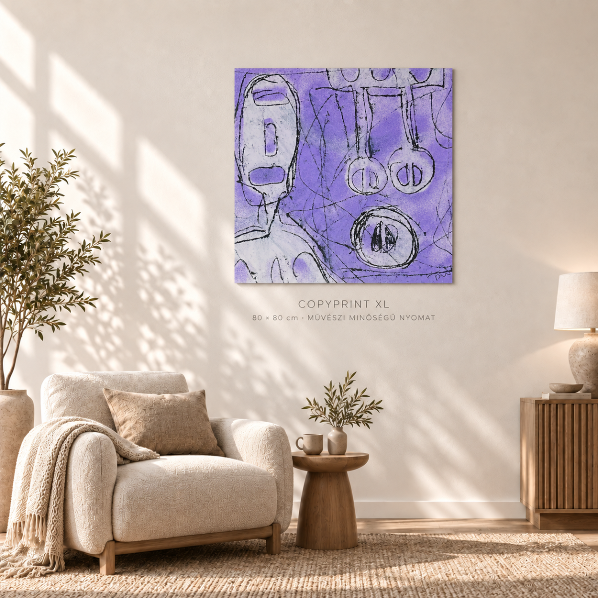 Copyprint XL művészi nyomat enteriőrben – szemből