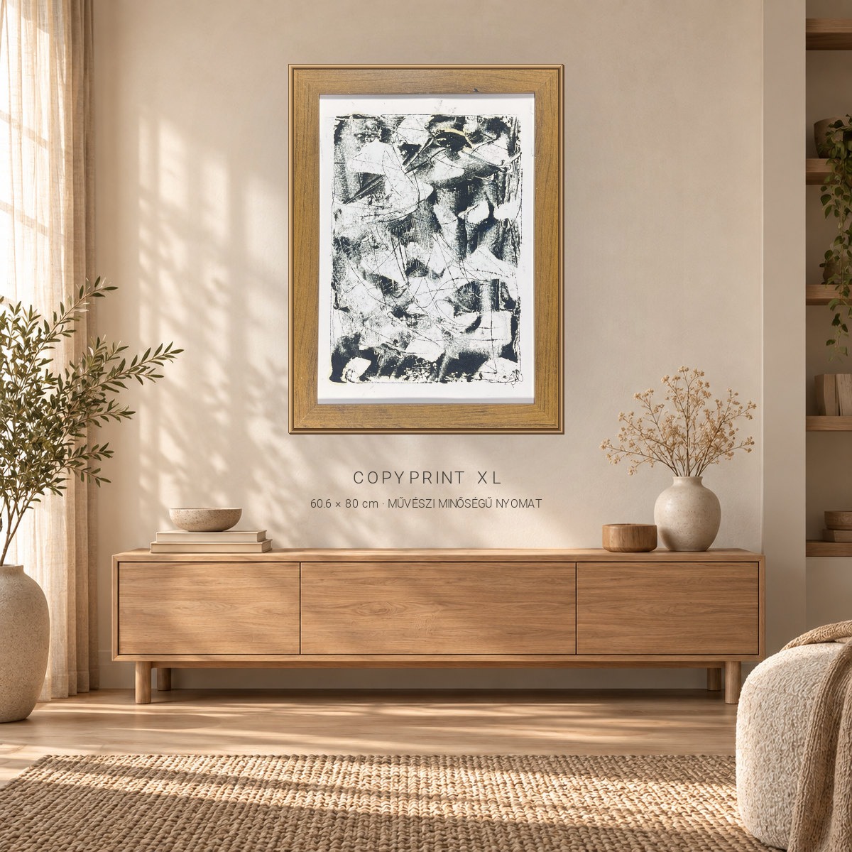 Copyprint XL művészi nyomat enteriőrben – szemből