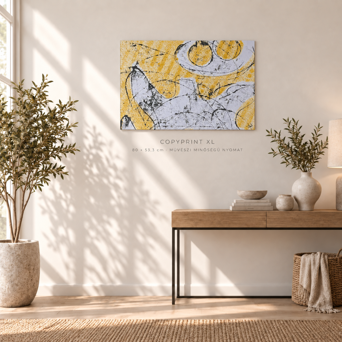 Copyprint XL művészi nyomat enteriőrben – szemből