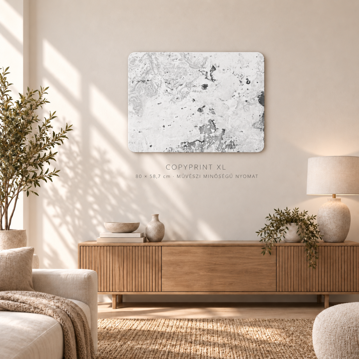 Copyprint XL művészi nyomat enteriőrben – szemből