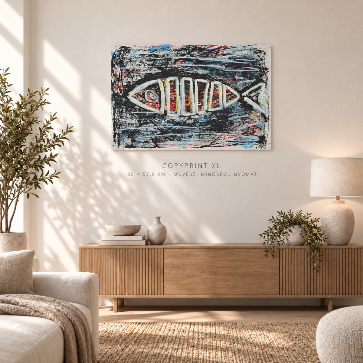 Copyprint XL művészi nyomat enteriőrben – szemből