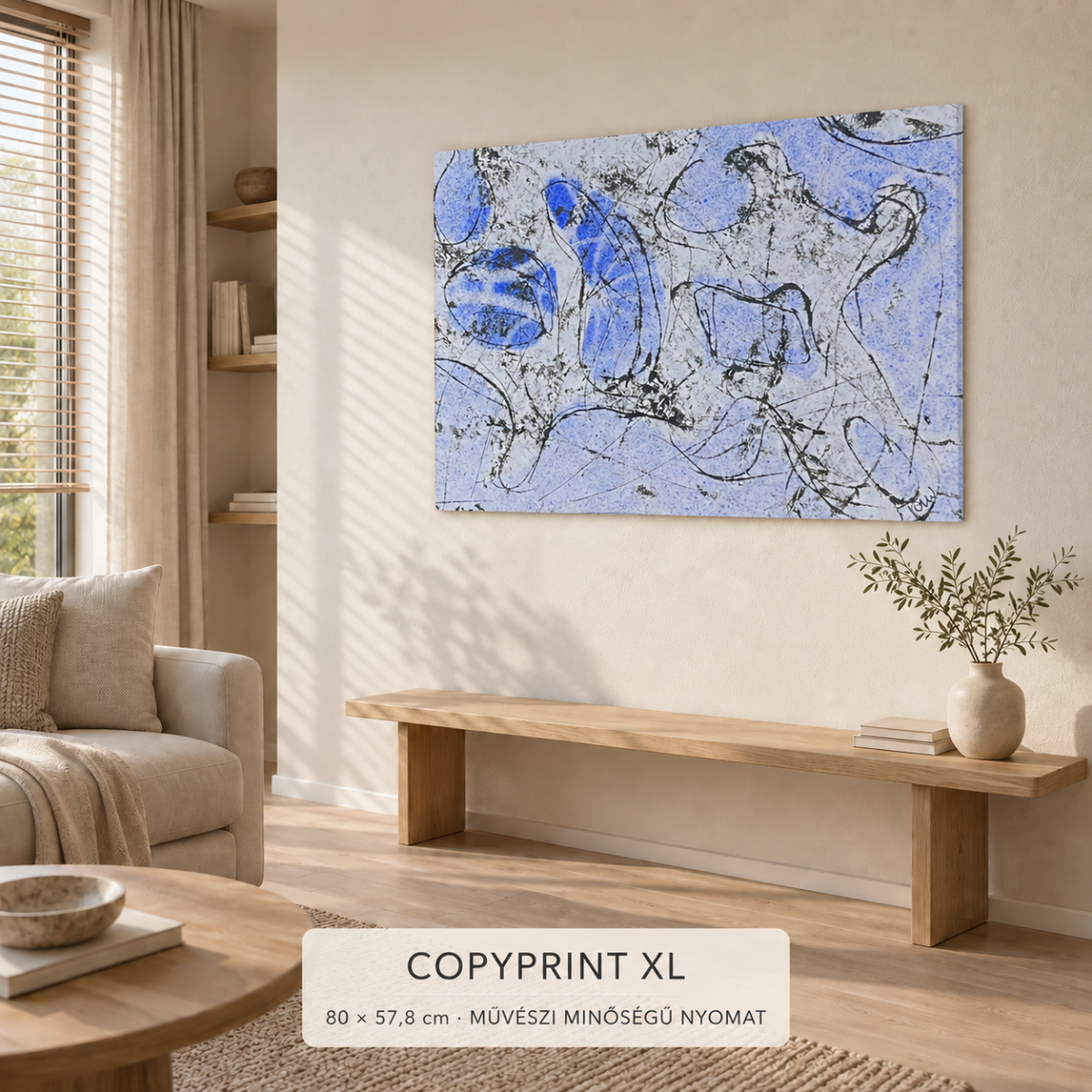 Copyprint XL művészi nyomat enteriőrben – perspektivikus nézet