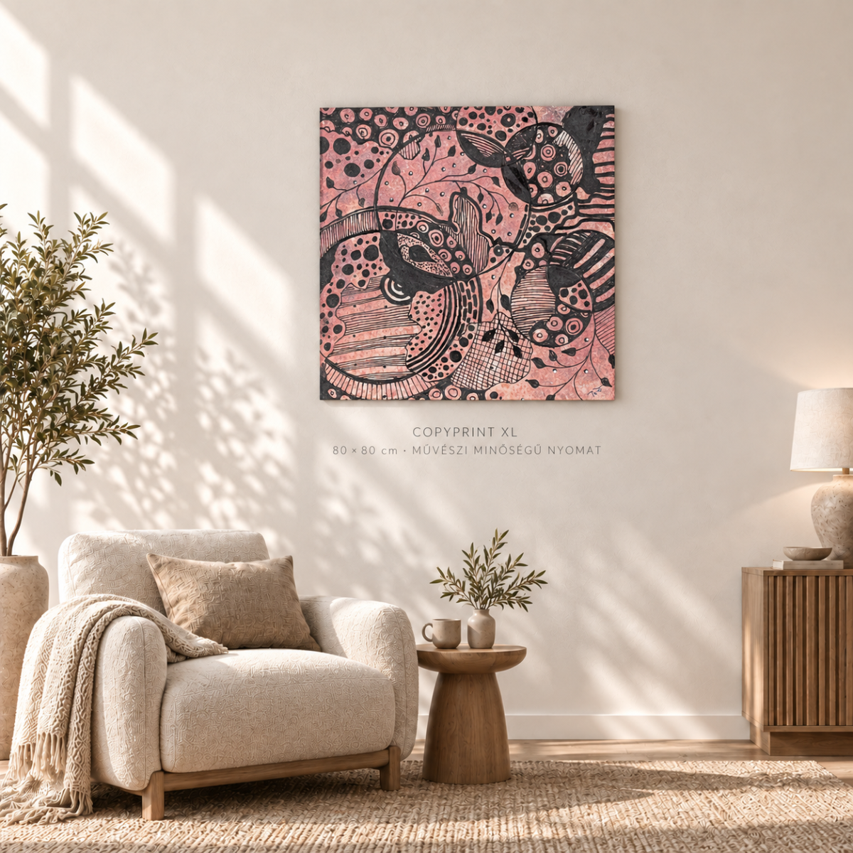 Copyprint XL művészi nyomat enteriőrben – szemből