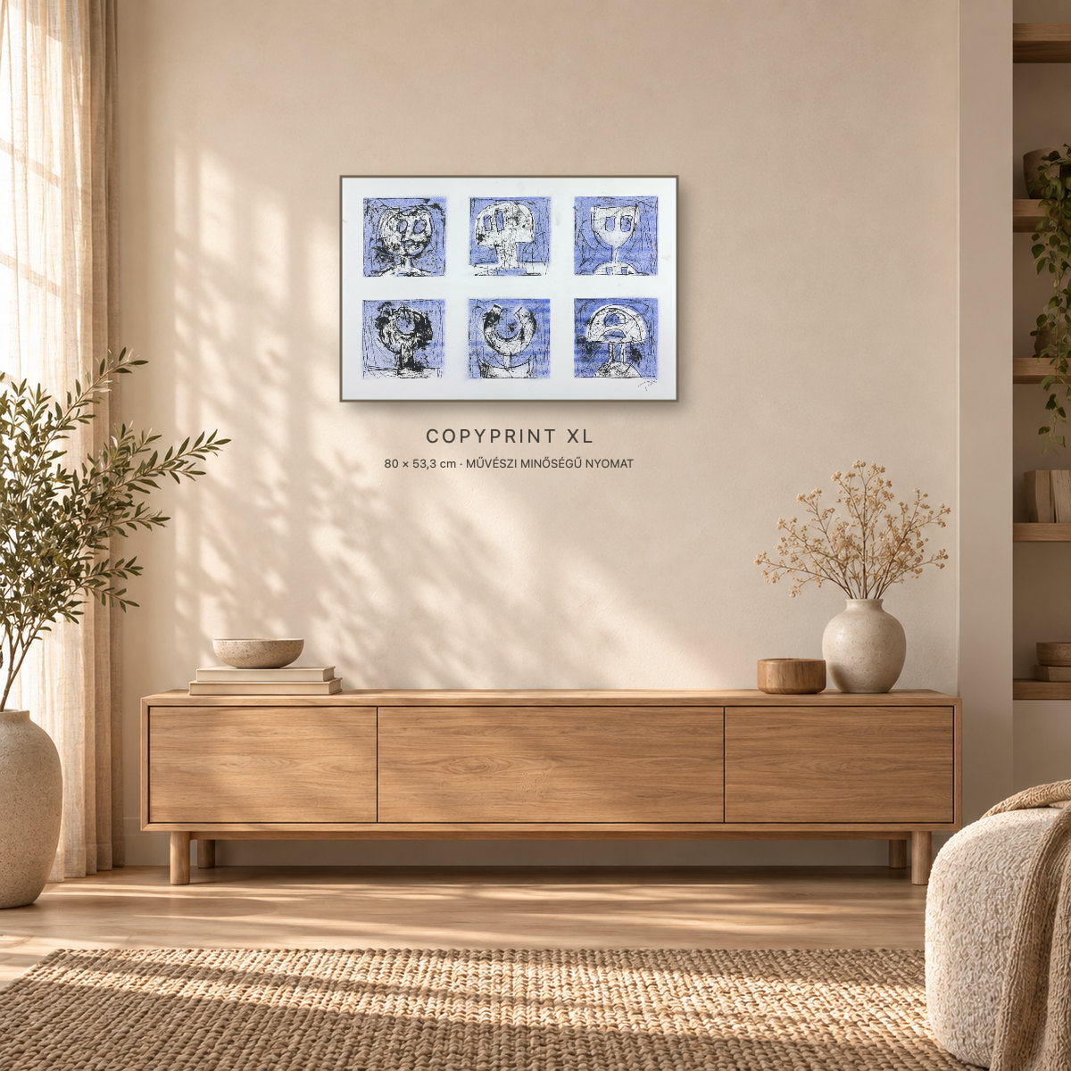 Copyprint XL művészi nyomat enteriőrben – szemből
