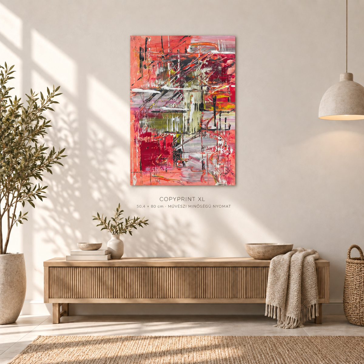 Copyprint XL művészi nyomat enteriőrben – szemből