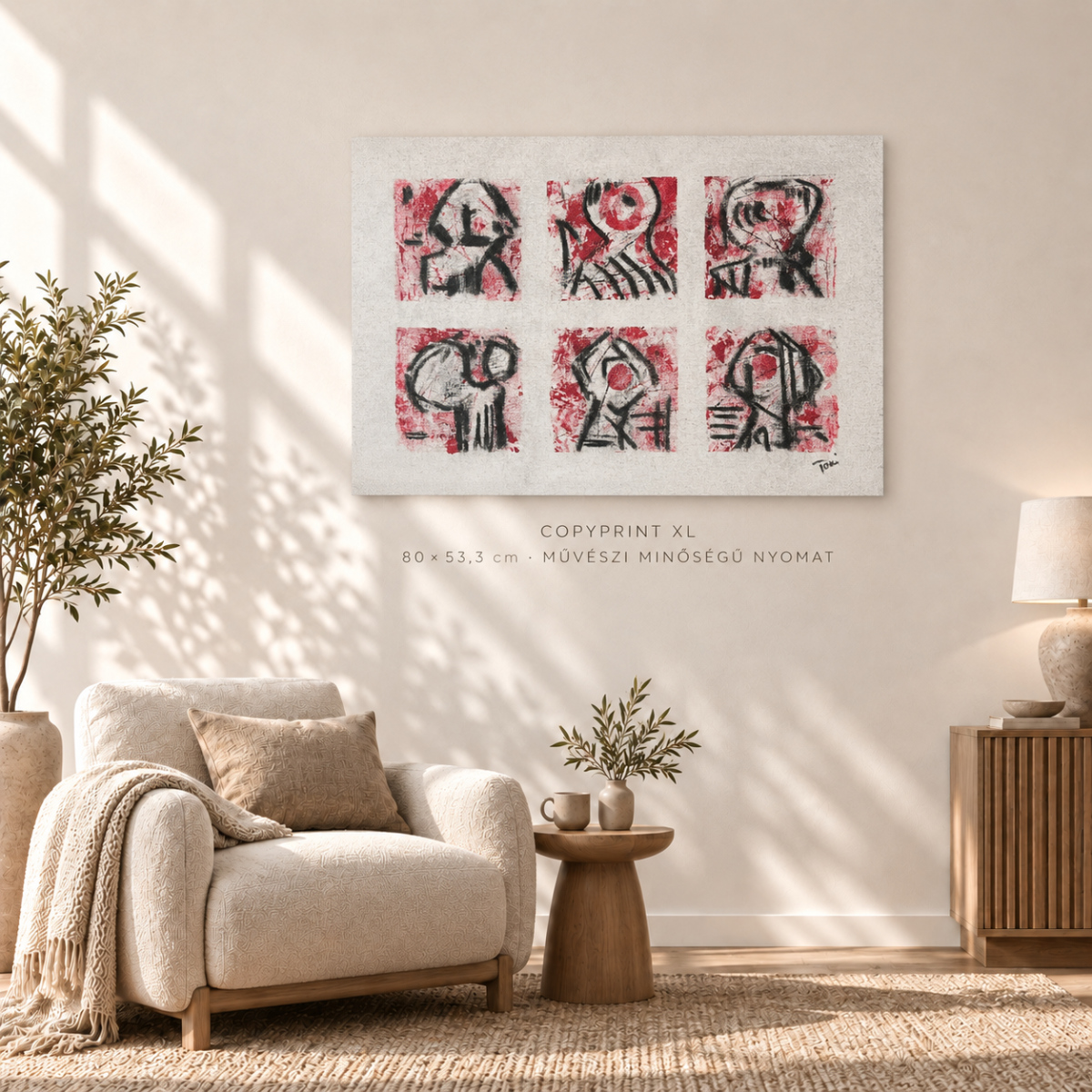 Copyprint XL művészi nyomat enteriőrben – szemből