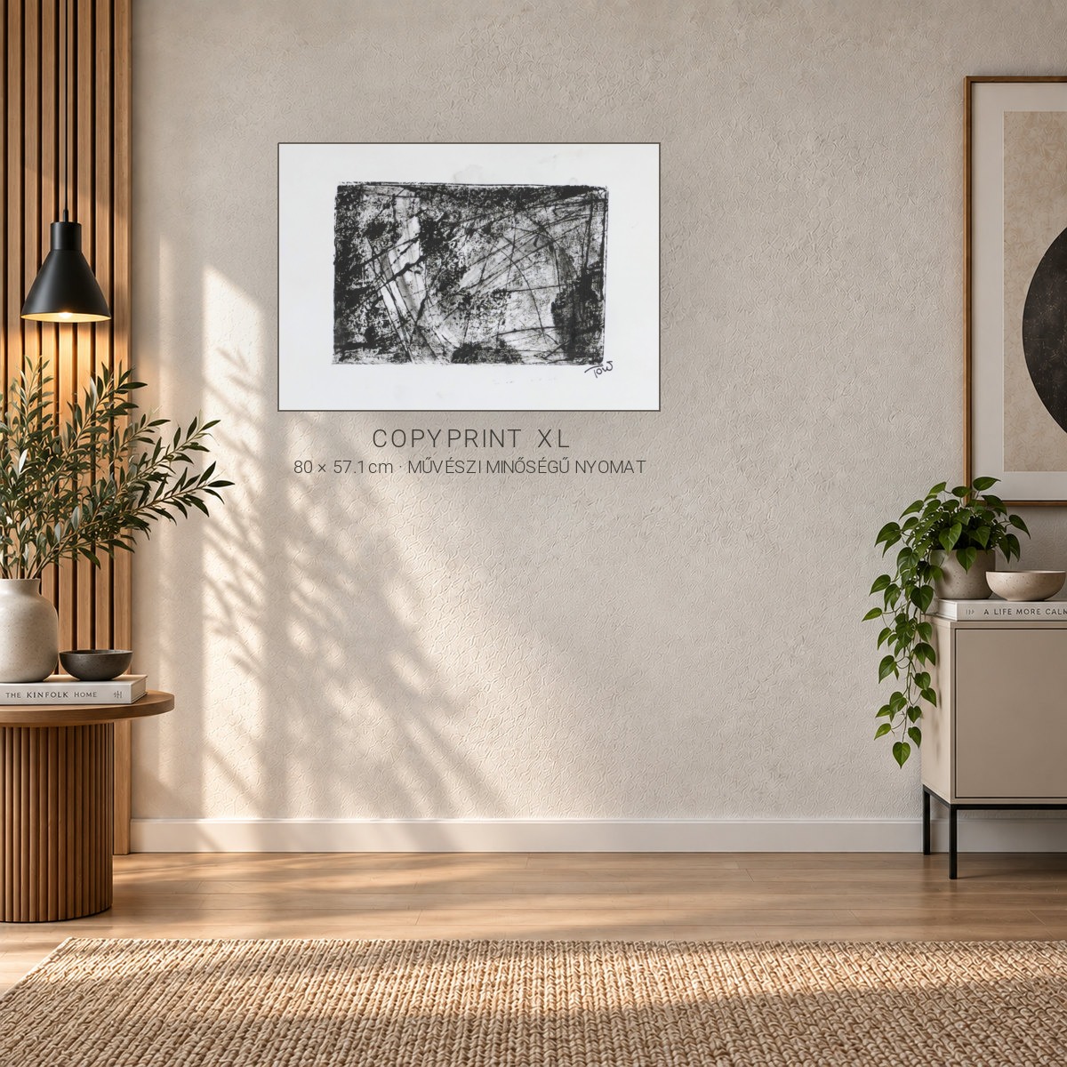 Copyprint XL művészi nyomat enteriőrben – szemből