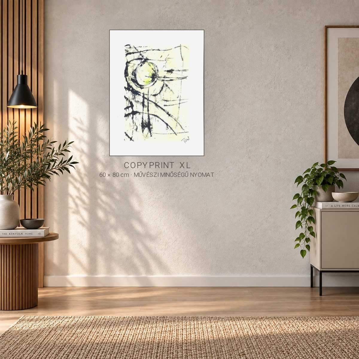 Copyprint XL művészi nyomat enteriőrben – szemből